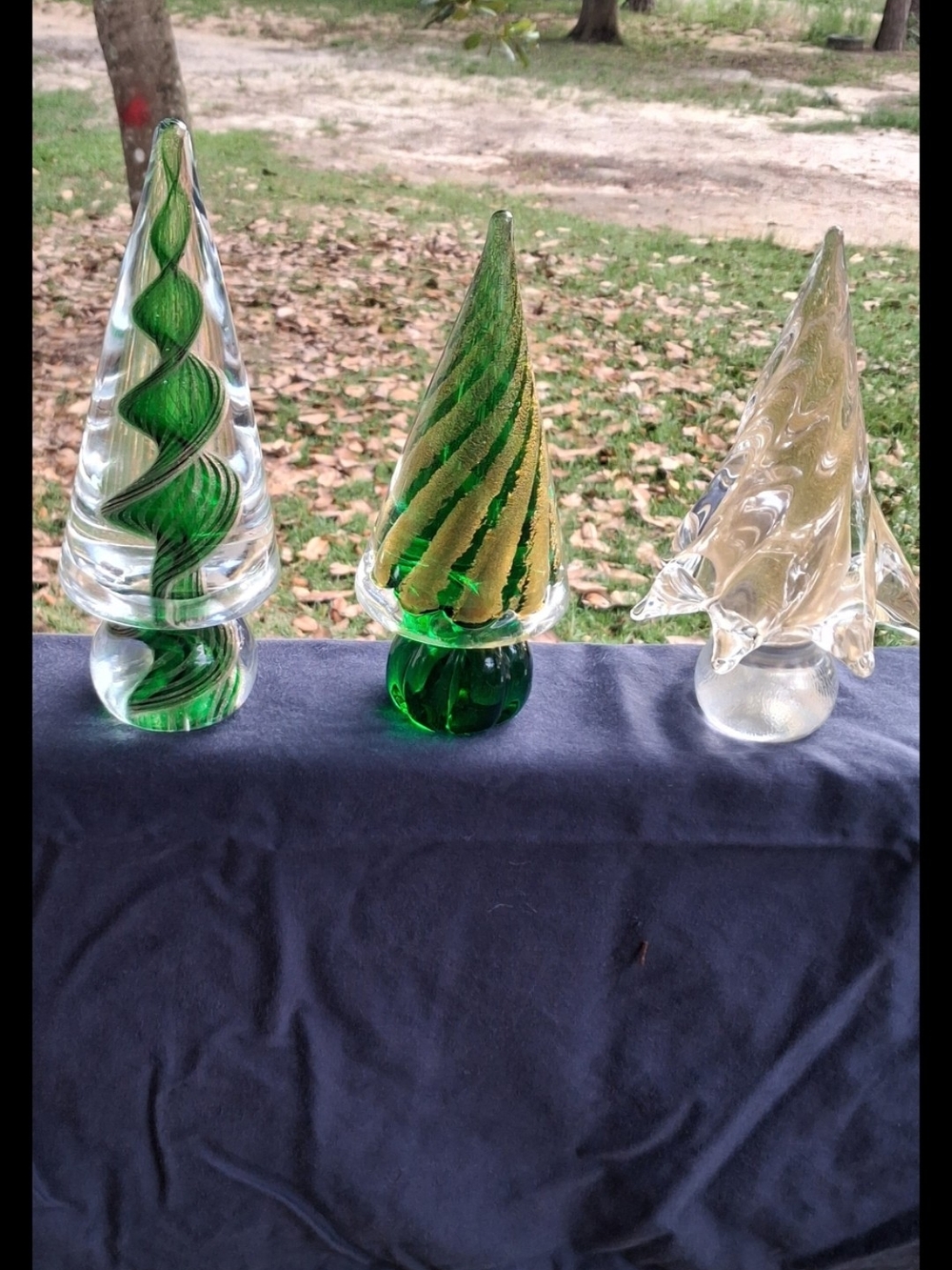 Vintage Murano Glass Trees. Lot of 3. Beautiful Colors. Made In Italy.